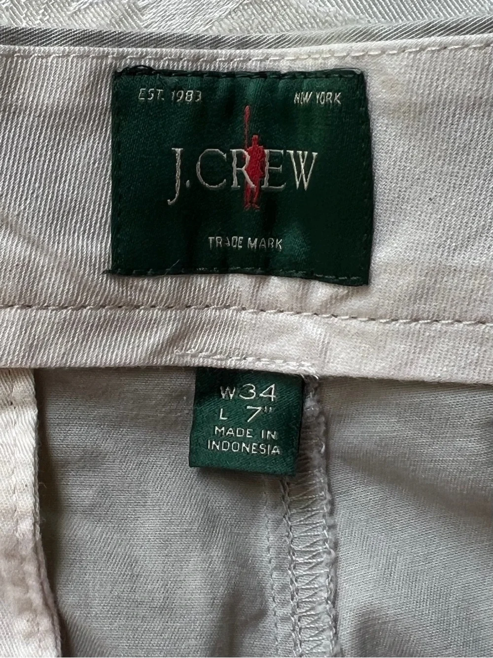 J. Crew Men's Re-Imagined Cotton Chino Shorts - Light Tan Waist 34